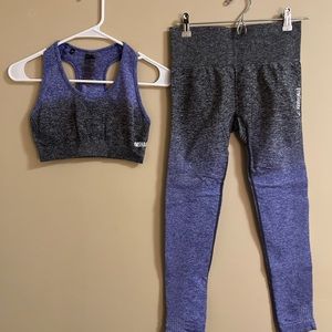 Gymshark matching set. Purple/Black ombré.